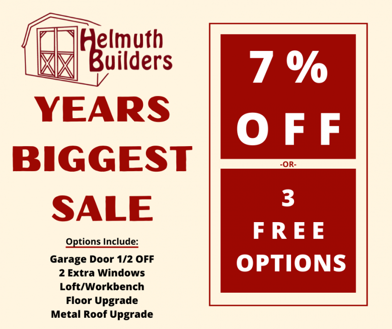 Biggest sale of the year Helmuth Builders